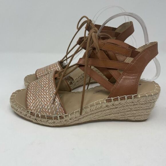 NEW! Women's Rockport Trutech Wedge Jute Leather Sandals sz. 9.5 - Picture 1 of 10